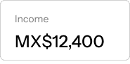 Tarjeta de ingresos MX$12,400